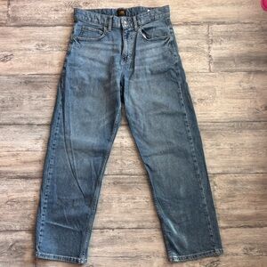 Lee Mom Jeans Womens 4 Medium High Rise Blue Denim Straight Leg